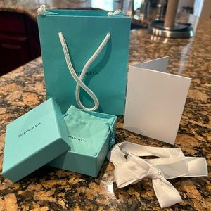 Tiffany small gift bag, box, ribbon, drawstring bag and envelope